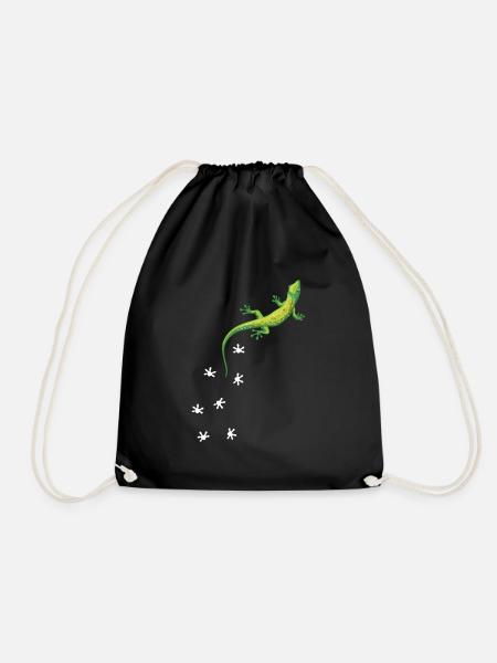 Gecko Eidechse Reptilien Terraristik - Turnbeutel - Schwarz