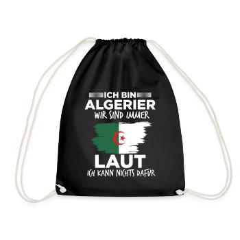 Lauter Algerier Algerisch Algerien Geschenk - Turnbeutel - Schwarz - Vorne