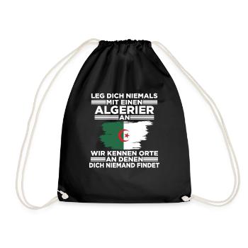 Algerier Algerien Algerisches Geschenk - Turnbeutel - Schwarz - Vorne