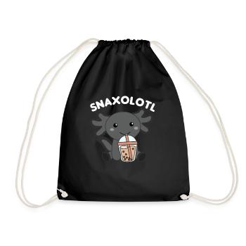 Snaxolotl Axolotl Bubble Tea amateurs de bonbons animaux - Sac de sport léger - noir - Devant