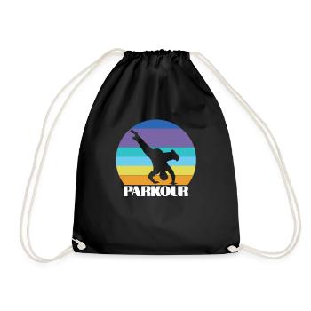 Gymnastics Parkour Sports Freerunning - Drawstring Bag - black - Front