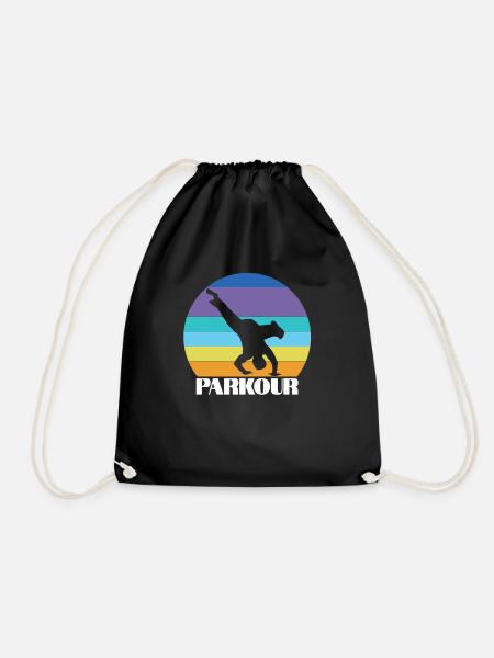 Gymnastics Parkour Sports Freerunning - Drawstring Bag - black