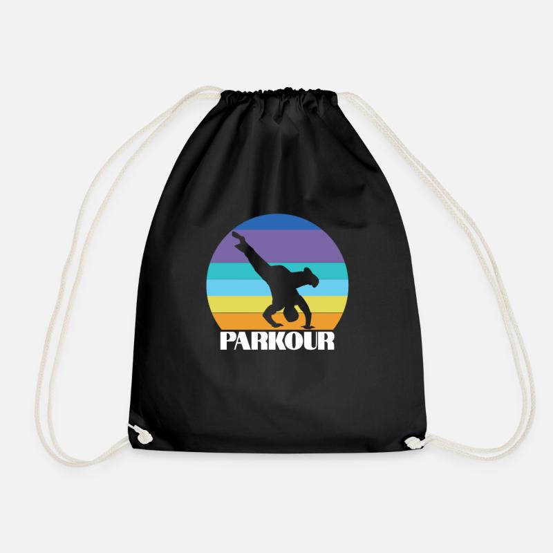 Gymnastics Parkour Sports Freerunning - Drawstring Bag - black
