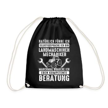Landmaschinen Mechaniker Kompetente Beratung - Turnbeutel - Schwarz - Vorne