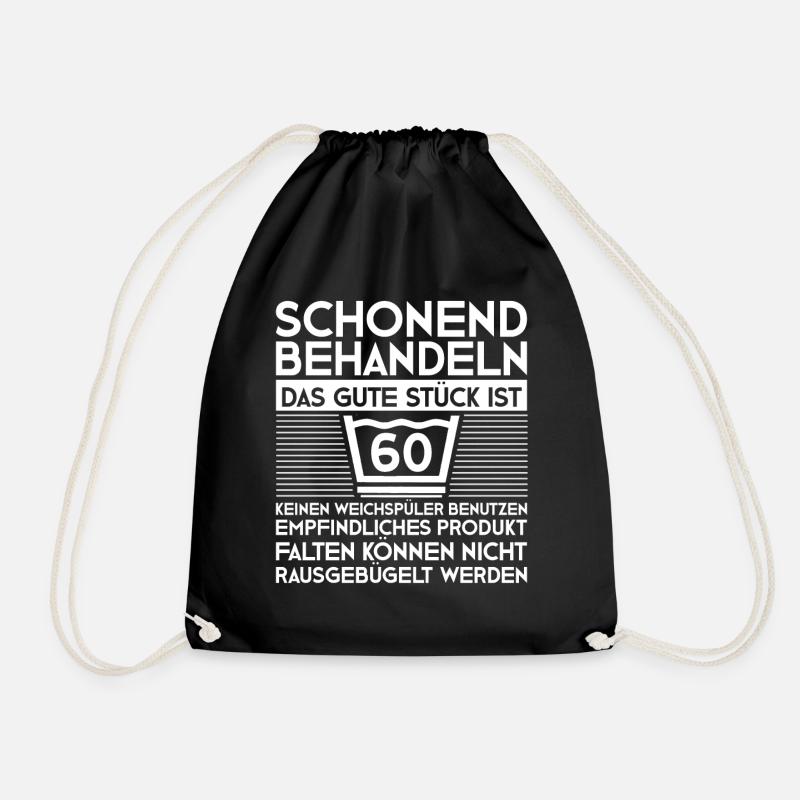 60 Mann 60ter 60. Geburtstag Schonend Behandeln - Turnbeutel - Schwarz
