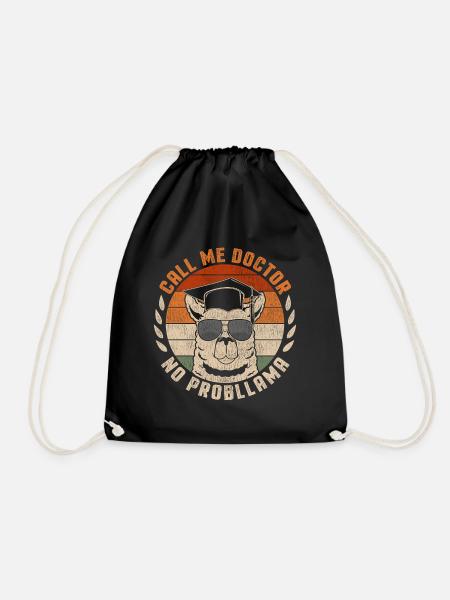 Call Me Doctor Lama Doctor Hat College Graduates - Turnbeutel - Schwarz