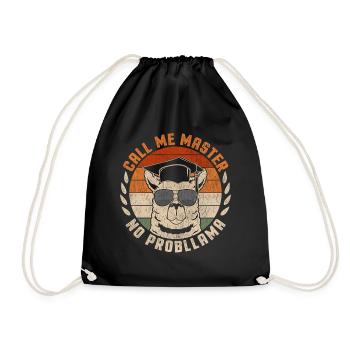 Call Me Master Lama Master Hat College Graduates - Drawstring Bag - black - Front
