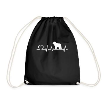 Bernhardiner battement de coeur cadeau de chien suisse - Sac de sport léger - noir - Devant