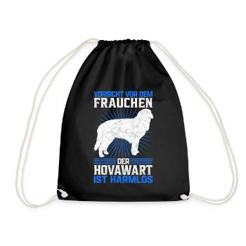Hovawart Frauchen Bauernhund Besitzerin Spruch - Turnbeutel - Schwarz - Vorne