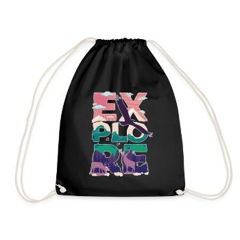 Nature hiking climbing Nature people close to nature - Drawstring Bag - black - Front