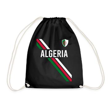 Algeria Algeria Flag Flag Jersey Football - Drawstring Bag - black - Front