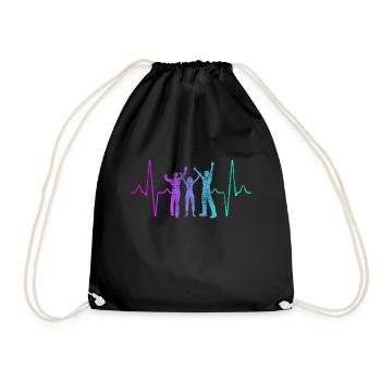 Party Dancing Heartbeat - Drawstring Bag - black - Front