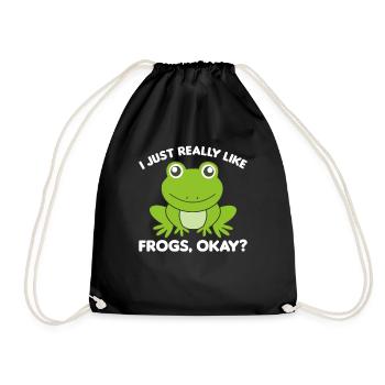 Grenouille préféré des grenouilles douces pour les amis des animaux - Sac de sport léger - noir - Devant