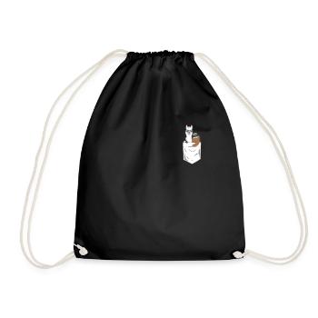Sloth and llama with sunglasses in their pockets - Drawstring Bag - black - Front