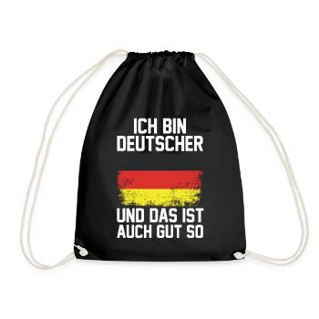 Deutscher Deutsch Deutschland Geschenk - Turnbeutel - Schwarz - Vorne