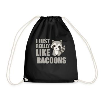 I just really like racoons mignon raton laveur - Sac de sport léger - noir - Devant