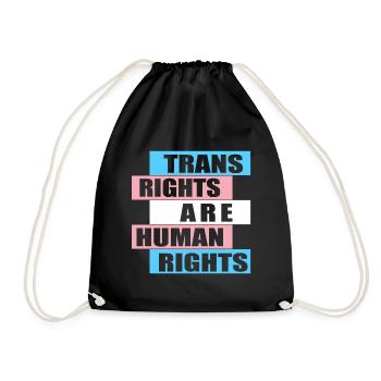 Trans Rights are Human Rights - Turnbeutel - Schwarz - Vorne