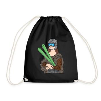 Mona Lisa Skier Leonardo Da Vinci Ski Hiver - Sac de sport léger - noir - Devant