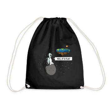 Yes It's Flat Astronaut Moon Flat Earth Society - Drawstring Bag - black - Front