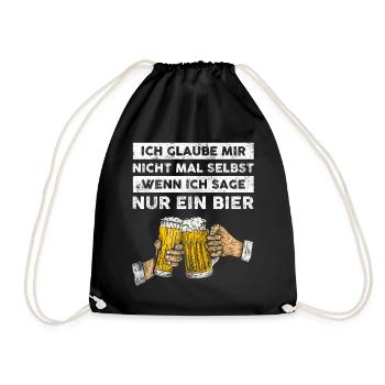Bier - Lustige Geschenkidee mit Bier Spruch - Turnbeutel - Schwarz - Vorne