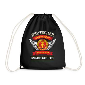 DDR Ossi Ostdeutschland - Turnbeutel - Schwarz - Vorne