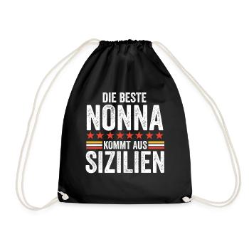 Italien Nonna Sizilien Sizilianerin Geschenk - Turnbeutel - Schwarz - Vorne
