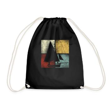 Sailing Sailboat Vintage Retro - Turnbeutel - Schwarz - Vorne