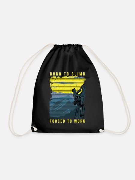 Rock Climbing Climber Born Climb - Turnbeutel - Schwarz