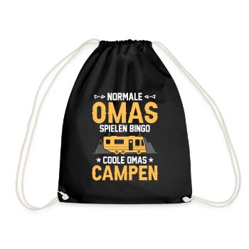 Wohnmobil Camping Oma Geschenk - Turnbeutel - Schwarz - Vorne