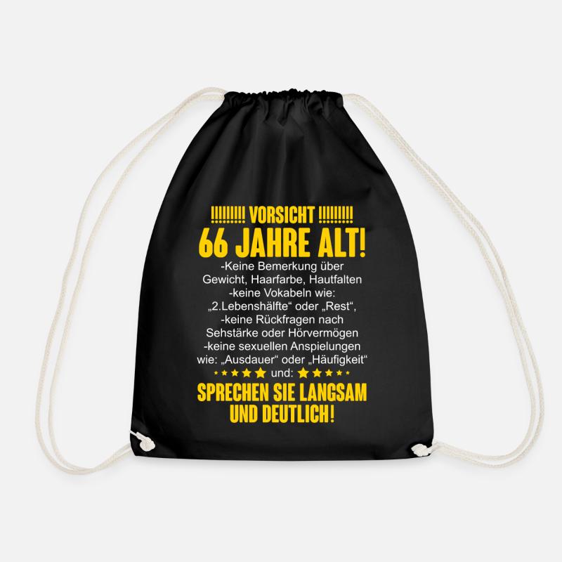 66. Geburtstag Lustiger Spruch - Turnbeutel - Schwarz