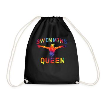Swimmer Swim Swimming Queen Girl - Turnbeutel - Schwarz - Vorne