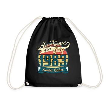 Juli 1983 Vintage Geburtstag Geschenk - Turnbeutel - Schwarz - Vorne