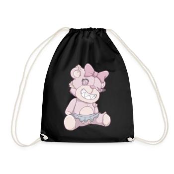 Pastell Gothic Bär - Turnbeutel - Schwarz - Vorne