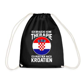 Kroatien Therapie Kroate Kroatin Kroaten Kroatisch - Turnbeutel - Schwarz - Vorne