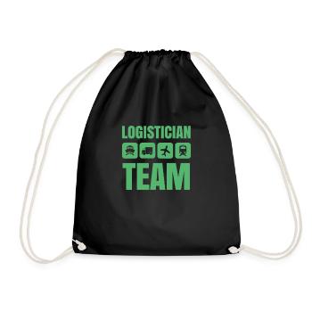 Logistician Team Forwarding Logistician Logistics - Drawstring Bag - black - Front