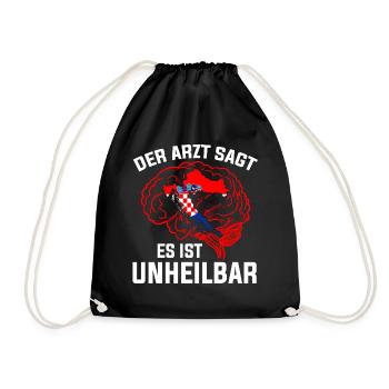 Kroatisch Arzt Kroate Kroatin Kroaten Kroatien - Turnbeutel - Schwarz - Vorne
