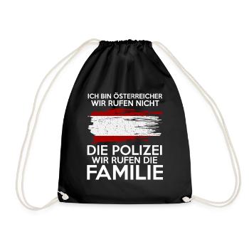 Österreichische Familie Österreich Österreicher - Turnbeutel - Schwarz - Vorne