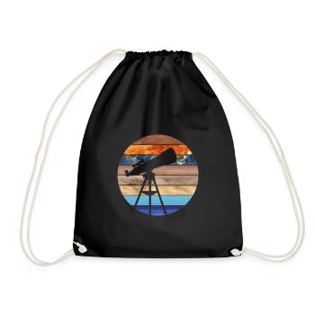 Telescope Space Planets Solar System Astronomy - Drawstring Bag - black - Front