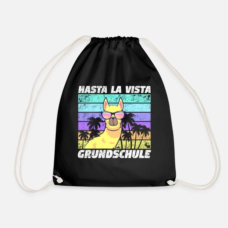 Einschulung 5.Klasse Lama Alpaka Grundschule - Turnbeutel - Schwarz