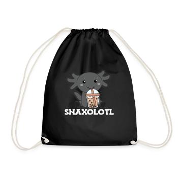 Snaxolotl Axolotl Bubble Tea amateurs de bonbons animaux - Sac de sport léger - noir - Devant