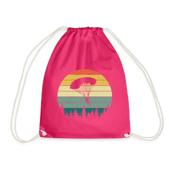 Rétro parapente Silhouette Skydiving Parapente - Sac de sport léger - fuchsia - Devant