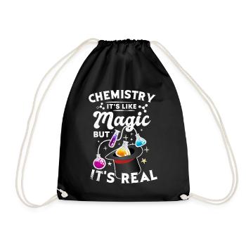 Chemistry Tshirt Neutron Atom Molecule Teacher Alchemy - Drawstring Bag - black - Front