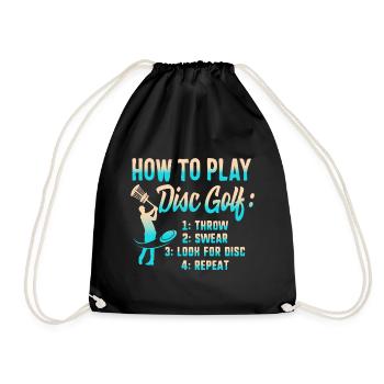 Comment jouer disc golf, chemise disc golf, frisbee, - Sac de sport léger - noir - Devant