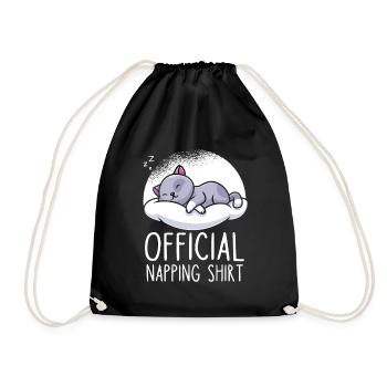 Katze niedlich Schlafshirt schlafen - Turnbeutel - Schwarz - Vorne