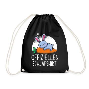 Offizielles Schlafshirt Hase - Turnbeutel - Schwarz - Vorne