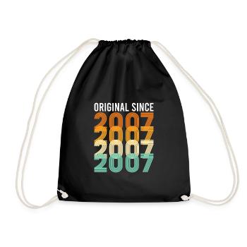 Vintage Original Since 2007 Birthday Year of Birth - Drawstring Bag - black - Front