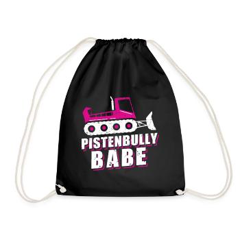 Pistenraupe Pistenfahrzeug Pisten Bully Babe - Turnbeutel - Schwarz - Vorne