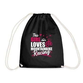 This Girl Loves Mountainbike Racing - Turnbeutel - Schwarz - Vorne