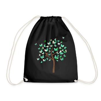 Papillon arbre avec des noeuds - Sac de sport léger - noir - Devant
