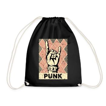 Punk Vintage Devil's Horn Punks - Drawstring Bag - black - Front
